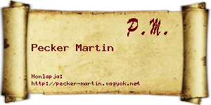 Pecker Martin névjegykártya